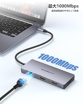 Amazon.co.jp: USB C ハブ 9-in-1アダプタhdmi 2つ Dual Display